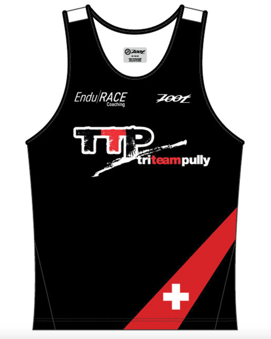 Mens LTD Run Singlet black- Pully Triathlon Club