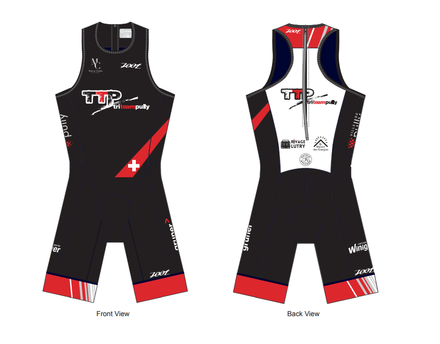 Mens Sprint Triathlon Backzip Racesuit - Pully - Ohne Namen