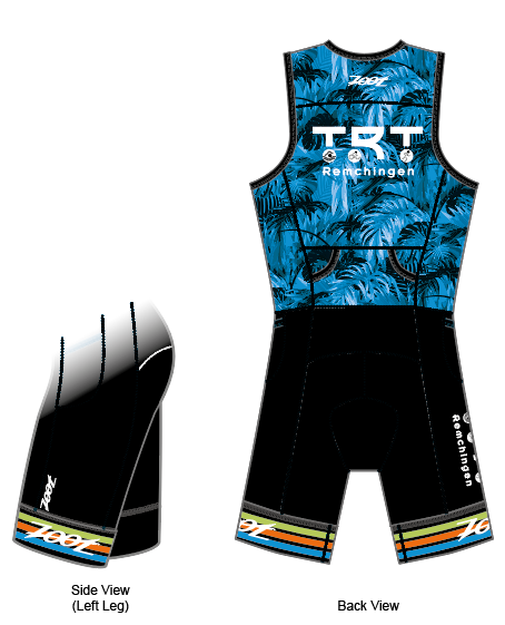 Mens LTD Triathlon Sleeveless Full Zip Racesuit - TRT Remchingen - mit Namen