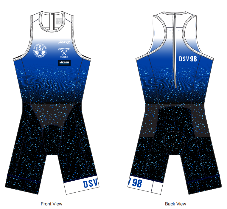 Mens Sprint Triathlon Backzip Racesuit - DSV 98