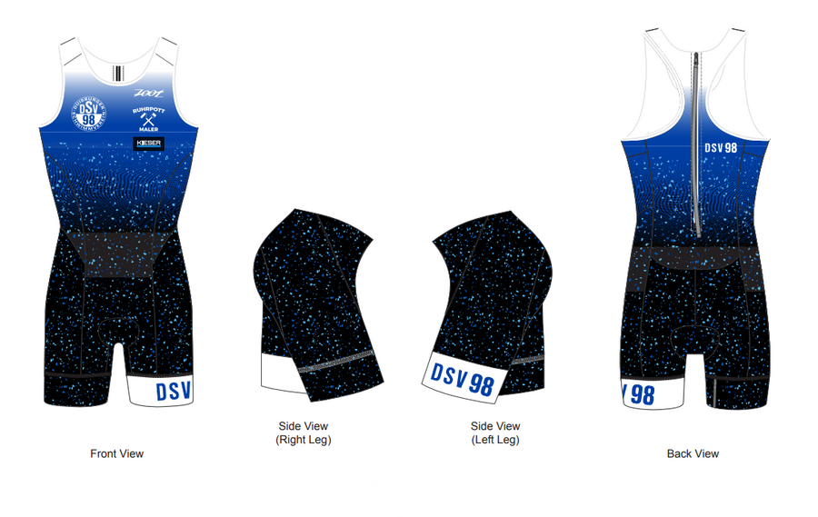 Womens Sprint Triathlon Backzip Racesuit - DSV 98