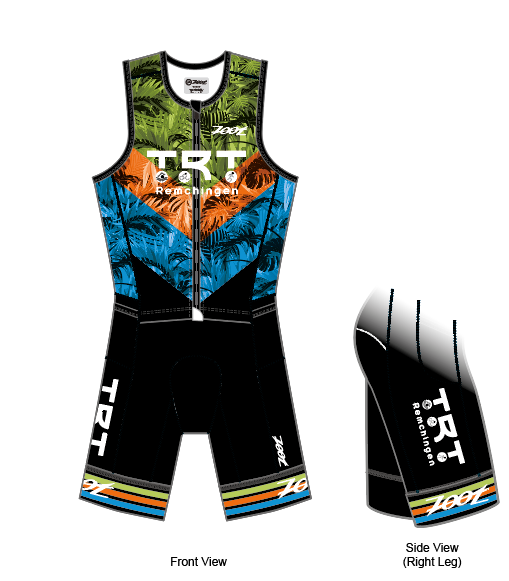Mens LTD Triathlon Sleeveless Full Zip Racesuit - TRT Remchingen - mit Namen