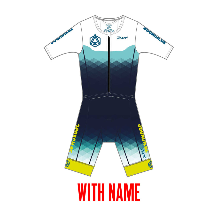 Mens LTD Triathlon Aero Full Zip Racesuit with name - 3COACH.BE